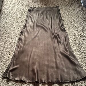 Bobbi Black satin midi slip skirt